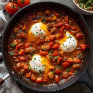 Tomatada com Ovos Escalfados